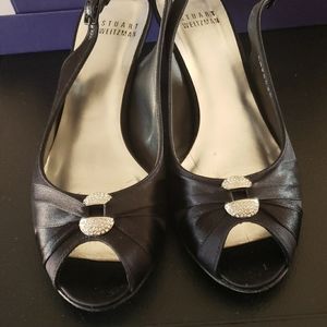 Stuart Weitzman Black Satin pumps